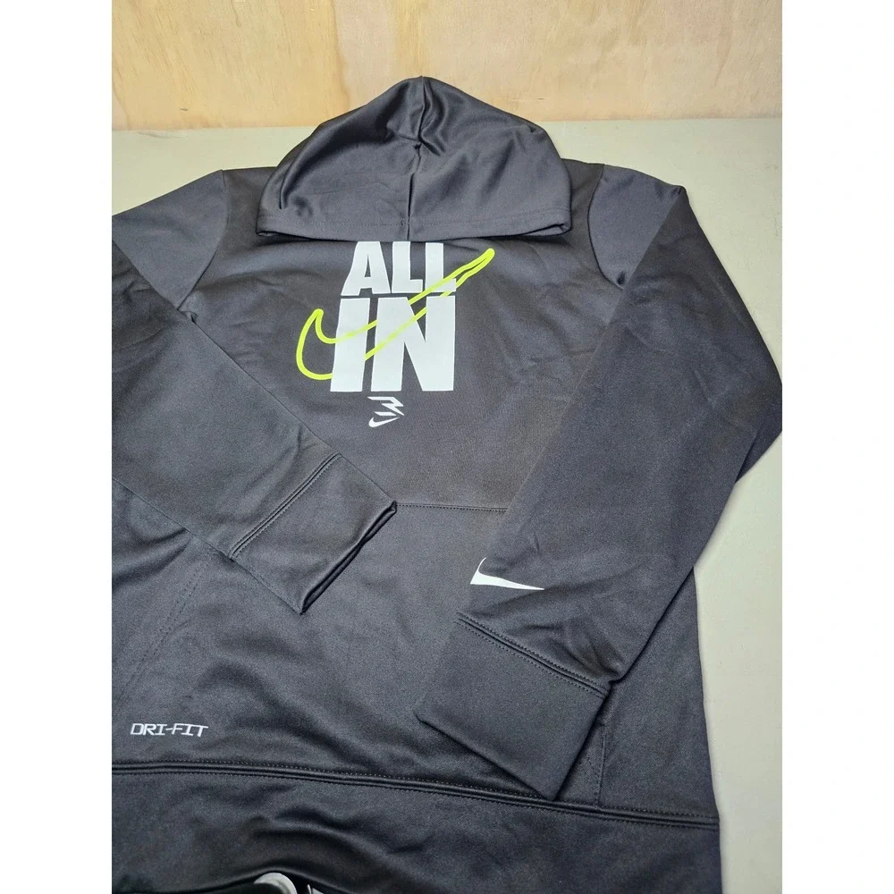 Nike 3 Brand Boys XL Black‎ Dri-FIT All In Graphic Hoodie Sweatshirt 0402-023